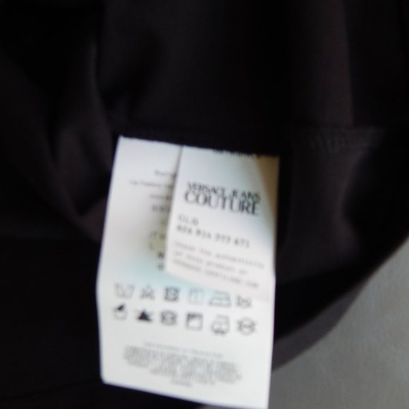 VERSACE JEANS COUTURE Crew Neck Multicolor Graphic Logo T SHIRT Black US Med - Picture 6 of 7